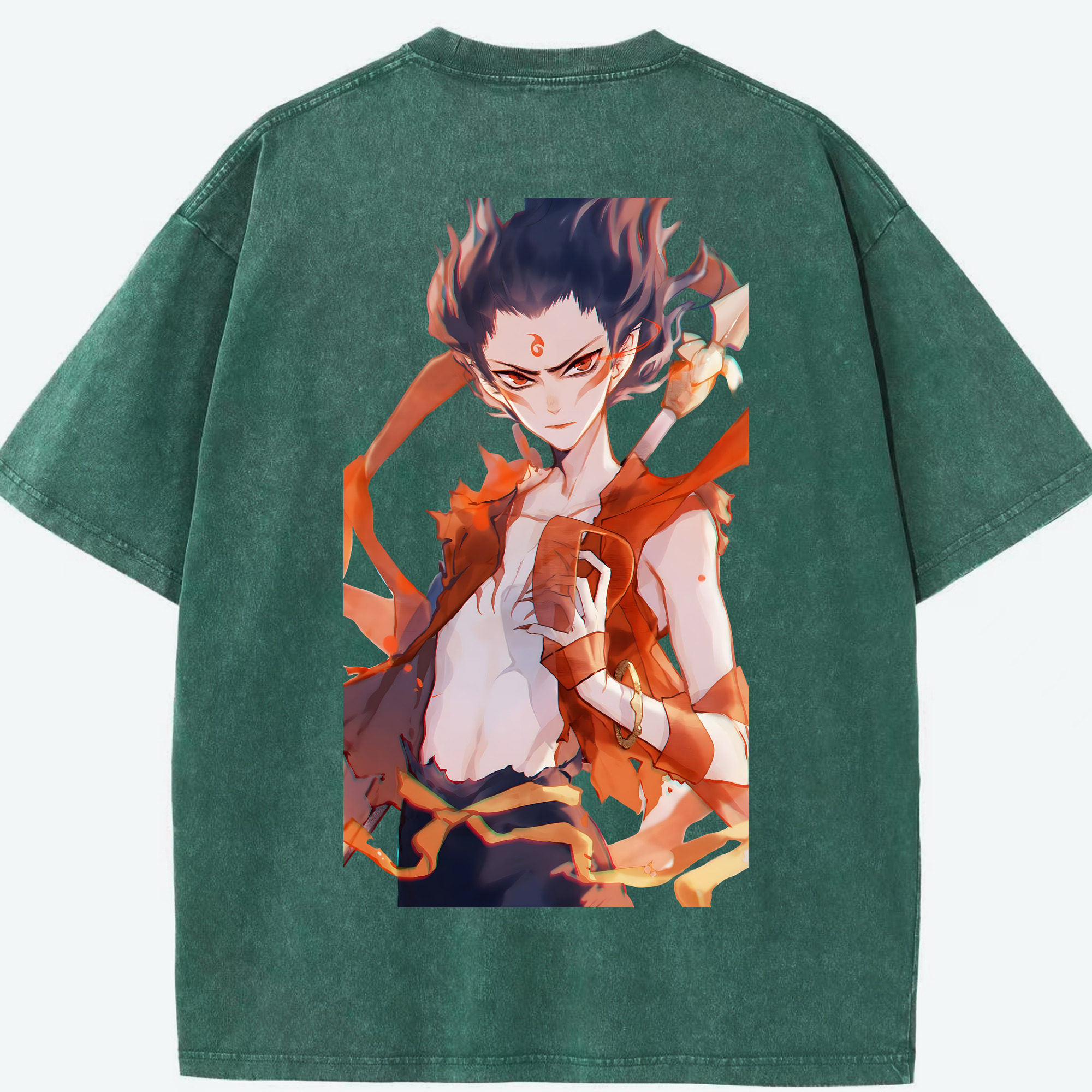 （画像用） Ne Zha 2 ナタ 魔童の大暴れ 綿100% ヴィンテージ風 半袖Tシャツ（背面プリント）